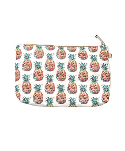 Neceser Mujer Piel PU con Cremallera y Asa. Bolsito Playa. Bolsa Cosméticos. Neceser para Maquillaje Viaje (Piñas) Cover