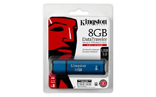 Kingston DataTraveler Vault Privacy 3.0 Anti Virus Clé USB chiffré 8 Go USB 3.0 Conformité TAA - vue 2