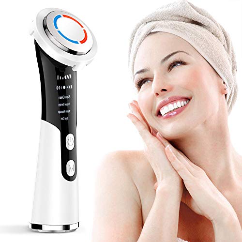OMID Facial Aparato Radiofrecuencia, Multifuncional Rejuvenecedor Facial Aparato, Aparato Facial Ultrasonido Masajeador para absorción la cosmetica, Antiarrugas, Anti-envejecimiento, Limpieza Profunda
