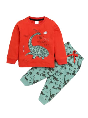 Image of BABA AND BABY Long Sleeves Round Neck T-Shirt and Pant Set for Baby Boys