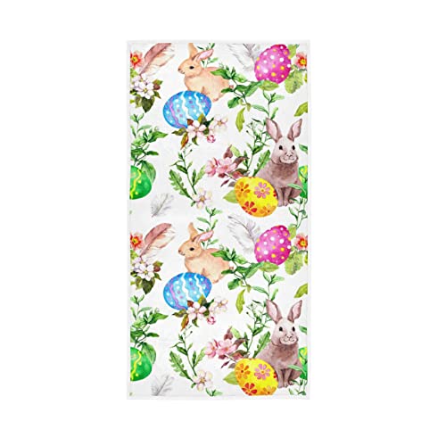 senya Easter Hand Towels, Easter Bunny Eggs in Grass Flowers Highly Absorbent Hand Towels for Bathroom senya Easter Hand Towels, Easter Bunny Eggs in Grass Flowers Highly Absorbent Hand Towels for Bathroom