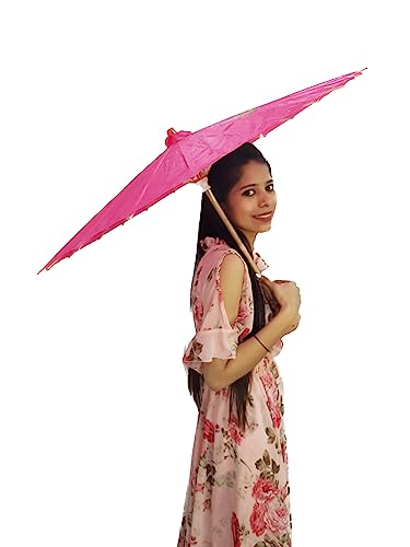 Image of BookMyCostume Pink Umbrella Japanese Kimono Dance Kids & Adults Costume Accessory Free Size