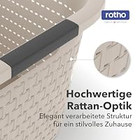 Rotho Country Wäschekorb 2er-Set 40 L mit Griffen Rattan-Optik Anthrazit – Ansicht 3