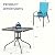 Arlopu 5 Piece Outdoor Patio Dining Set (Umbrella not Included), Porch Furniture with 4 Textline Chairs, 1 Square Glass Table for Garden, Backyard and Poolside, Lawn (Blue)