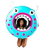 BigMouth Inc. Large Monster Face Pool Float, 3' Wide Inflatable Floatie Tube, Blow Up Swim Ring, Fun Outdoor Summer Pool Party Water Toy
