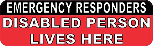 StickerTalk Disabled Person Lives Here Vinyl Sticker, 10 inches by 3 inches