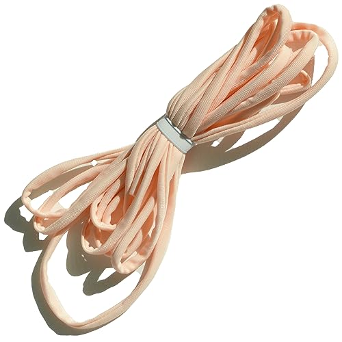 5 yds of 5mm Flat Elastic Cord | Masks Swimwear | Bikini String Replacement Bathing Suit String Thick Nylon String for Masks Sewing Cloth Mask Cords Earloop Material Rope Round for Sewing Fabric