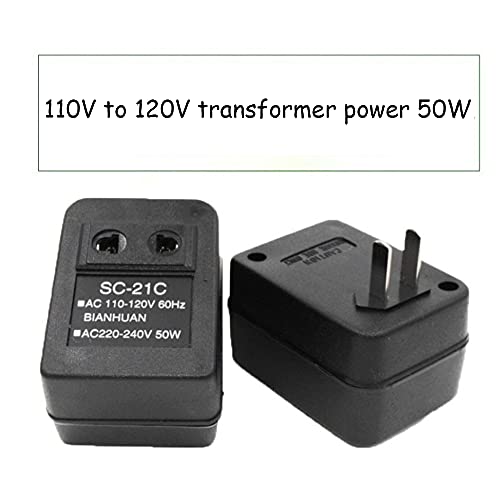 Acxico 1Pcs 110V to 220V Power Converter Adapter Voltage Transformer Adapter 50W PC Material SC-21C2