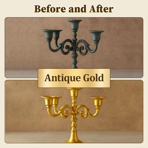 Image of CIONIA Gold Paint Metallic Acrylic, Gold Leaf Touch-Up Paint for Wood, Metal, Arts & Crafts, Home & Wall Decor - Water-Based, Non-Toxic, Odorless, Non-Fading Formula for Long-Lasting Brilliance(1 Fl Oz,Antique GoldColor)