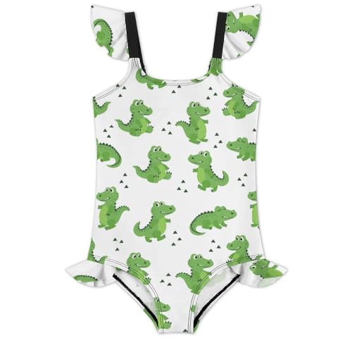 Image of Girls One Piece Swimsuit Lovely Cute Animals Ruffles Swimwear Bathing Suits 3-12 Years