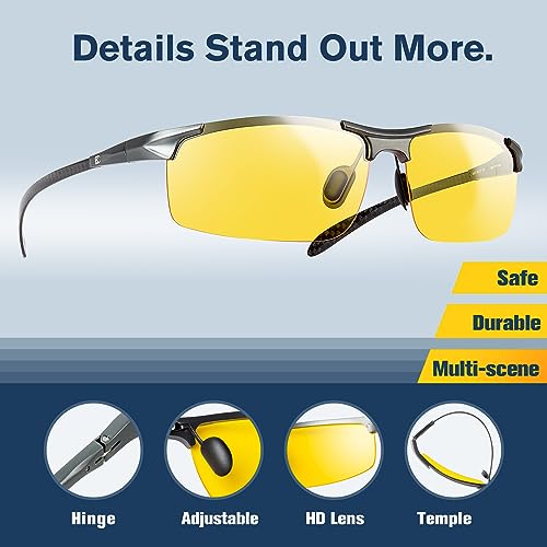 Image of BIRCEN Carbon-Fiber Polarized Sunglasses for Men: 0.74 oz & UV Protection