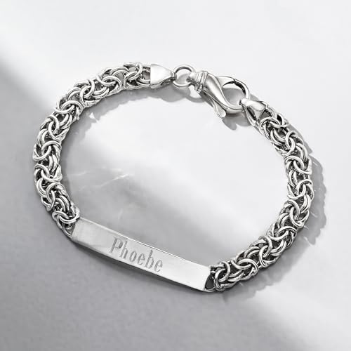 Ross-Simons Italian Sterling Silver Byzantine Personalized Id Bracelet3