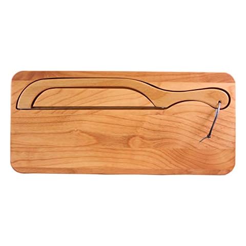 Out of the Woods of Oregon Solid Red Alder Knife Board and Bread Slicer Set for Slicing Home-made Bread Cover