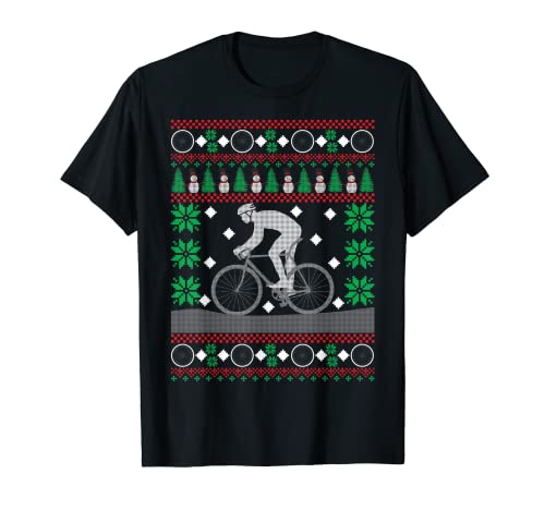 Cycling Ugly Christmas Biking Holiday Race Biking Cadeau de Noël T-Shirt
