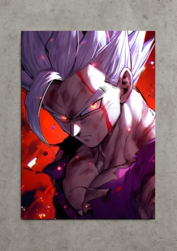 Image of NIJUKA Anime Printed Metal sheet Poster For Home And Room Decoration | For Anime Art Fans Boys And Girls (Beast look gohan)