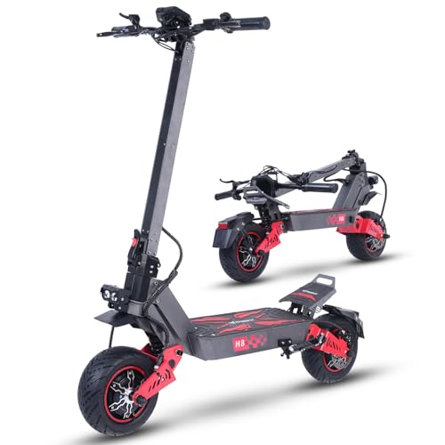 H8 Dual Motor Off Road Electric Scooter for Adults - 50MPH, 55-Mile Range, 6000W Peak, 11-Inch Tires, UL2272 Certified