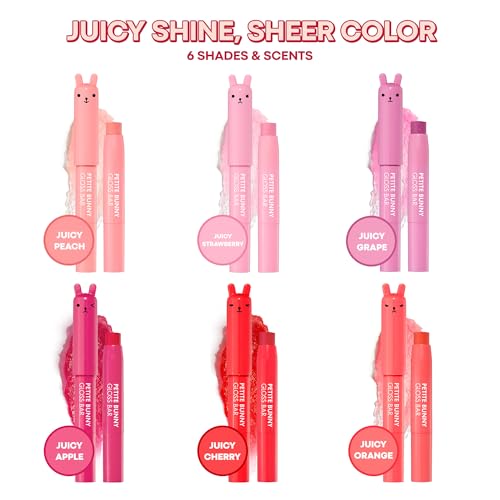 Image of TONYMOLY Petit Bunny Lip Gloss - Tinted Korean Lip Crayon, Juicy Strawberry | Vitamin E works into a smooth, lipstick-meets-gloss texture to soften and moisturize lips with every swipe
