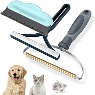 3PK Dog Hair Removers, Portable Dog Cat Hair Remover, Reusable Pet Hair Remover Carpet Scraper and Brush for Couch, Rug, Blanket, Clothes, Car Mat, Pet Tower
