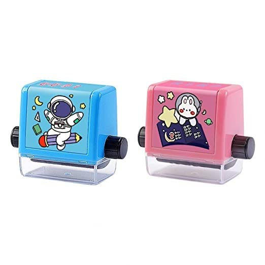 G MALL 2PCS Math Teaching Roller Stamp, Roller Digital Teaching Stamp, Within 100 Addition and Subtraction Roller Stamp, Calculation Math Educational Toy Stamp for Learning Supplies (Blue+Pink)