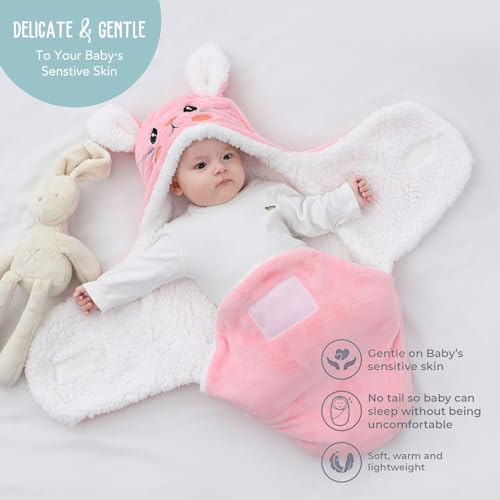 Image of Swaddles for Newborns,Personalized Baby Sleep Sack,Infant Cute Plush Receiving Blanket 0-6 Months for Girl Boy (White Bear)
