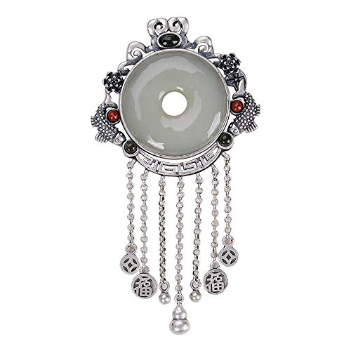 Collier Jade Hetian Argent 925 Boucle de Paix Accessoire Idéal pour Vos Tenues de Soirée