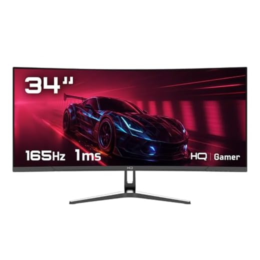 Monitor Gamer 34" Curvo 1ms, 165Hz, UltraWide (QHD) - 3440x1440 AMD FreeSync, HDMI, DP, HQ Premium HQ34C16 Bivolt