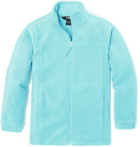 TSLA Boy's Full Zip Lightweight Thermal Youth Active Polar Fleece Top, Full Zip Polar Fleece Jacket Aqua, 12