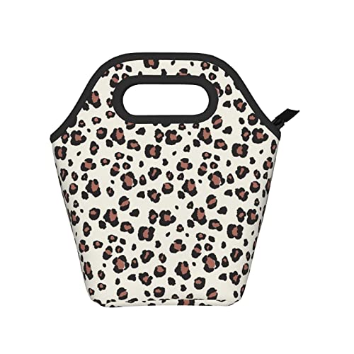 Gocerktr Beige With Leopard Thermal Lunch Bag For Women Men Reusable Lunch Box Waterproof Tote Bag Lunch Container Cooler Bag Work/Travel/Picnic… #TOP4
