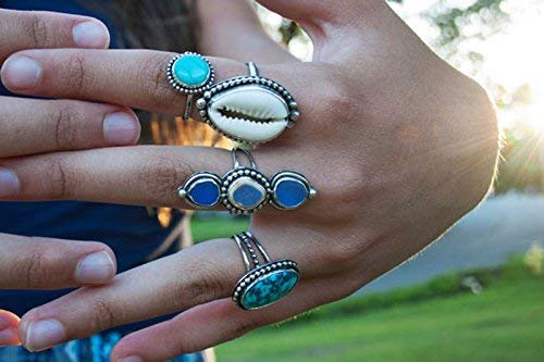 Cowrie Ring For Women Girls, 925 Sterling Silver Cowrie Ring, Natural Beach Shell Ring, Hammered Jewelry Christmas Ring Size Us 9 #TOP5