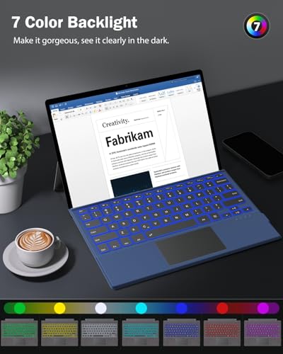 Clavier Surface Pro 4 bluetooth rétroéclairé avec pavé tactile batterie indigo - 3