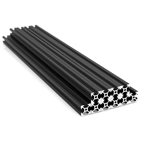 2020 Aluminum Extrusion 1000mm Black (10Pcs/Pack) V-Slot Aluminum Profile European Standard Anodized Linear Rail for 3D Printer,CNC and Laser Engraving Machine Cover