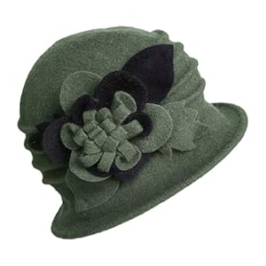 Generic Eleganter Damen Pork Pie-Hut Grün