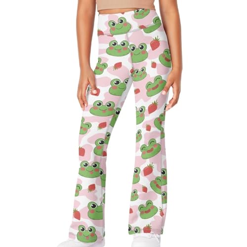 Girls' Flare Leggings High Waisted Kids Flare Yoga Bootcut Pants Bell Bottoms Leggings Dance Workout Casual Pants