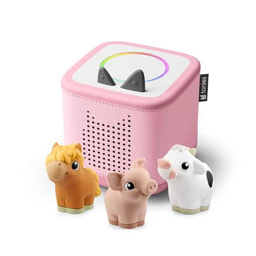 Image of Toniebox 2 My First Farm Bundle for Kids 1+ with Soft and Squeezable Cow, Horse, and Pig - Cloud Pink