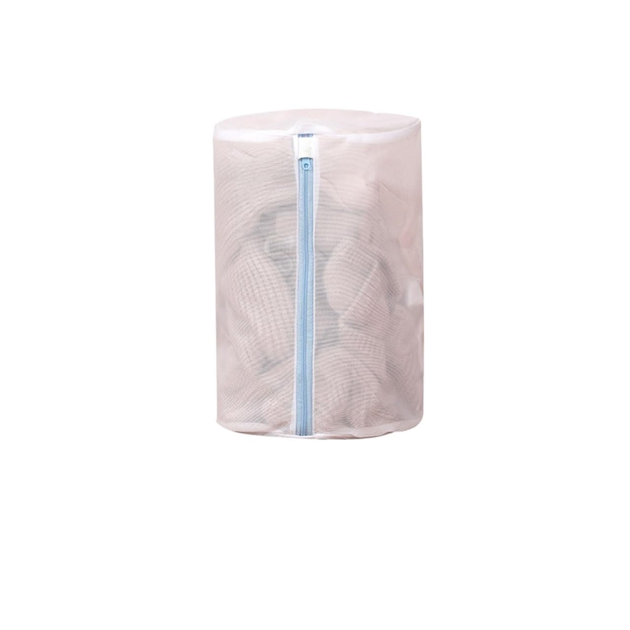 7pcs Laundry Bags Clothes Protect Bags For Washing Machine Travel Dirty Clothing Organize Laundry Basket Blue Zipper Washing Bag(Cylinder,2-pieces)