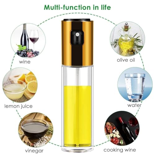 Image of Olive Oil Sprayer for Cooking, 100ml Food-Grade Glass for Air Fryer, Kitchen Sprayer Mister and Oil Spray Bottle for /BBQ /Salad /Baking /Roasting /Grilling (pack of 2, 110 ml)