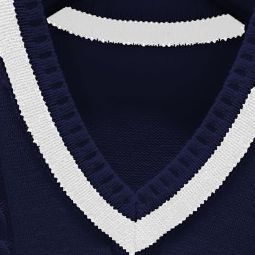 Boys Girls V Neck Stripe Knitted Sweater Vest Kids Casual Sleeveless Pullover Cable Knit Cotton School Uniform Clothes3