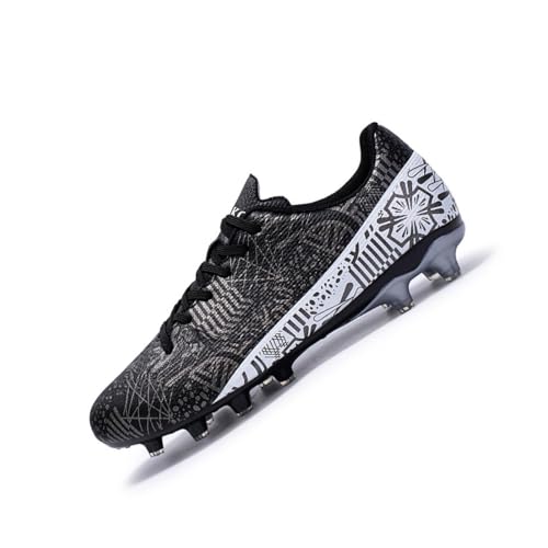 Roniluu Soccer Shoes Men,Low-Top Soccer Cleats Women,Professional Football Shoes Boys Girls Black