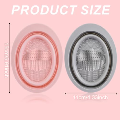 JYNXOR 2 Pcs Alfombrilla De Limpieza De Brochas Cosméticas, Limpiador Brochas, Almohadilla De Silicona Para Brochas De Maquillaje, Herramienta De Lavado De Brochas De Maquillaje Plegable Portátil - imagen 5