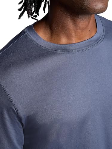 Gaiam 남성용 에브리데이 베이직 크루넥 탑, 표준 핏, 신축성 있는 미드웨이트 소재 — 사진 4