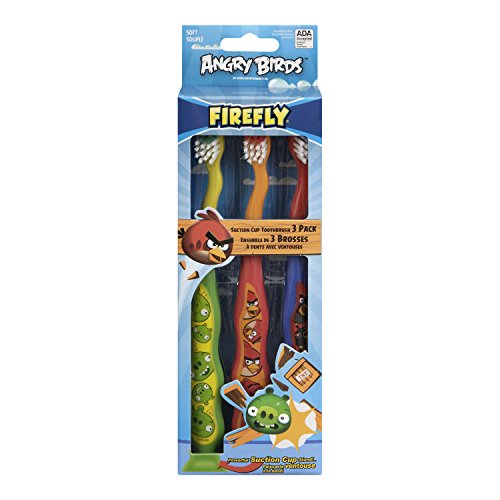 3pk Angry Birds Suction Cup Toothbrush