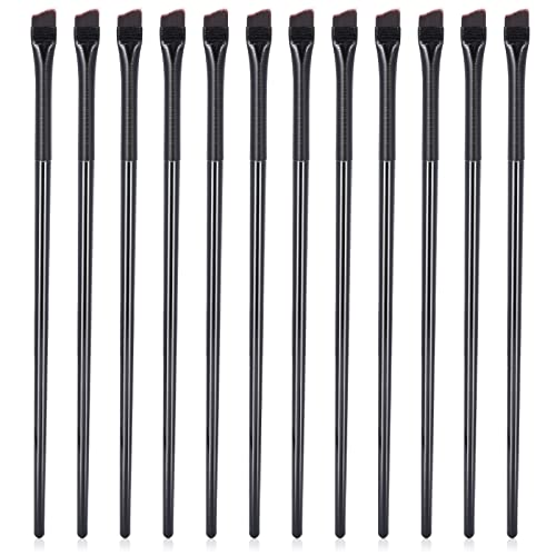 12 Pcs Angled Eyeliner Brushes, Flat Tapered Eyebrow Tint Brush