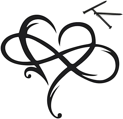 GTUPR Infinity Heart Metal Wall Decor, Unique Infinity Heart Wall Decor Love Sign Plaque Steel Art Geometric Bedroomr Ornaments Cut Out for Home Wedding Decor