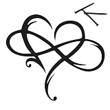 GTUPR Infinity Heart Metal Wall Decor, Unique Infinity Heart Wall Decor Love Sign Plaque Steel Art G
