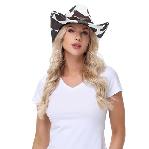 Image of WQWOVRVO Cowboy Hat,Cowgirl Hat,Western Cowboy Hats for Women /Mens /Straw Wide with Shapeable Brim Cowboy Hat for Womens