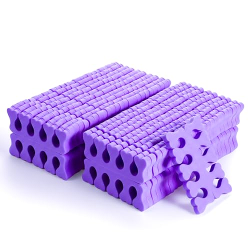 YBEATY 100 Pcs Sponge Toe Separators Soft Finger Separators Premium Pedicure Tool Kit Flexible Toe Divider Spacer for Polishing Pedicure Manicure Coating Nail Art Beauty Accessories (Purple)