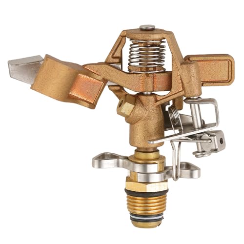 Herramienta de jardinería, aspersor oscilante de latón resistente a la corrosión, cobertura de 360 grados para exteriores, patio, césped, riego de alta eficiencia, aspersor oscilante de latón