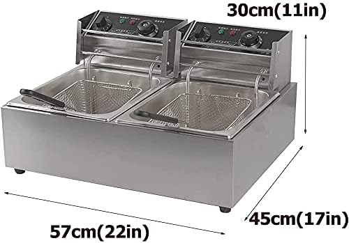 Freidora Eléctrica Doble Tanque 12L con Control de Temperatura 220V miniatura 2