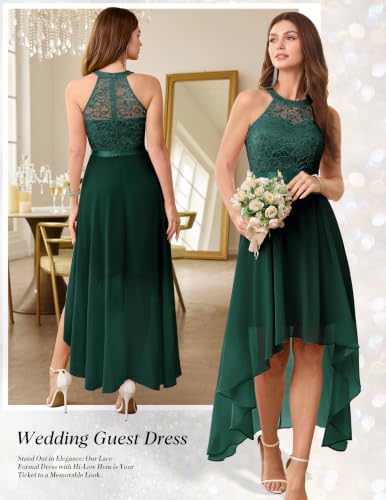 Image of Wedtrend Women's Semi Formal Dresses Halter Bridesmaid Dresses Wedding Guest Dress High Low Prom Dress