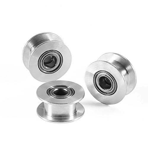 Dorhea Gt2 5Mm Bore Aluminum Toothless Timing Belt Idler Pulley With Bearing For 3D Printer Accessories Belt Width 6Mm Timing Belt (Pack Of 5 Pcs) #TOP3